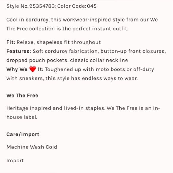 ▪️NWT We The Free Margarita Cord Jumpsuit-XS - Picture 4 of 11